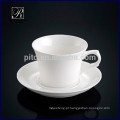 Real porcelana de porcelana de porcelana de ossos finos design ocidental xícara de café branco com pires